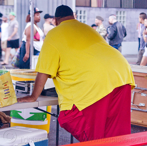 very fat man (san francisco), fat, man, overweight, red, yellow