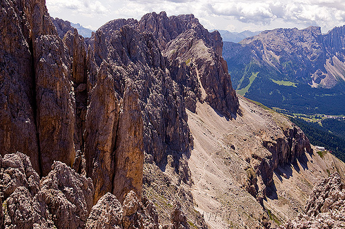 via ferrata del passo santner - dolomites, alps, cliff, climbers, dolomites, dolomiti, ferrata santner, mountain climbing, mountaineer, mountaineering, mountains, rock climbing, vertical, via ferrata del passo santner