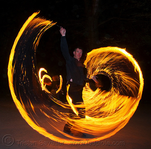 waldemar spinning fire ropes (san francisco), fire dancer, fire dancing, fire performer, fire ropes, fire spinning, night, spinning fire, waldemar
