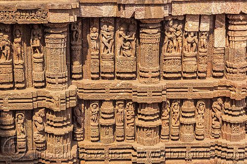 wall with erotic sculptures - konark sun temple (india), erotic sculptures, high-relief, hindu temple, hinduism, india, konark sun temple, maithuna