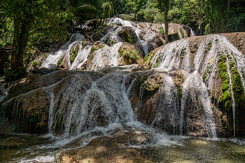 waterfall near latea cave, gua latea, latea cave, tufa waterfall