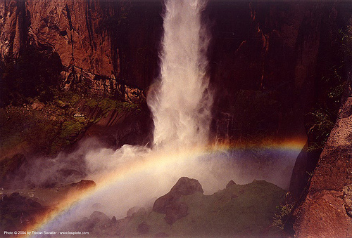 waterfall - rainbow - mexico - basaseachic, basaseachic, falls, landscape, mexico, miscset, rainbow, waterfall