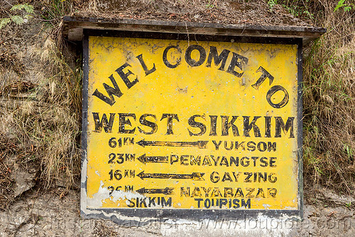 welcome to west sikkim - road sign (india), road sign, sikkim, welcome
