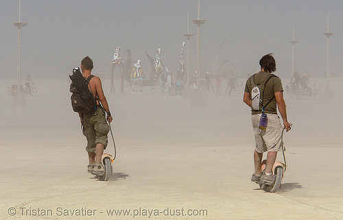 wheelman bushpigs scooters - desert riders - burning man 2006, bushpigs, man, wheelman bushpig