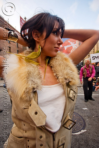 woman - fur - how weird street faire (san francisco), fur, woman