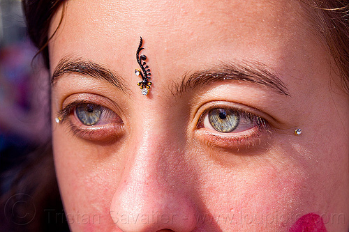 woman with clear eyes - how weird street faire (san francisco), bindi, lorraine, woman