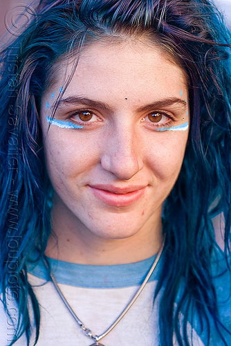 women in blue - burning man decompression party (san francisco), blue, woman