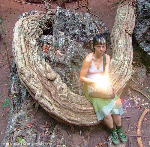 wonder-cave - tree root - anke-rega, tree root, woman