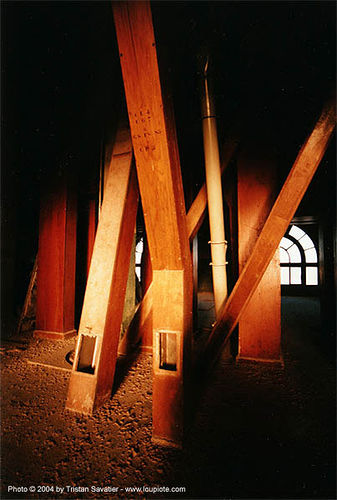 wood piping - grands moulins de paris, industrial mill, paris, trespassing, wood