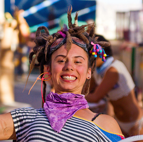 zip-ties earrings, bandana, dreadlocks, earrings, erika, zip-ties