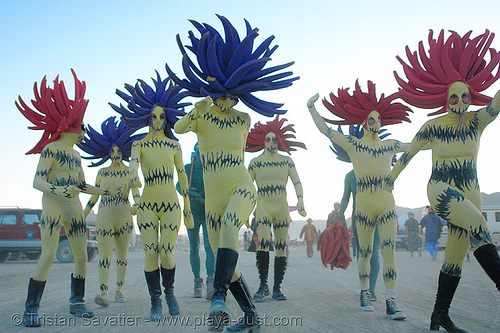 zombies - burning man 2006, yellow, zombies