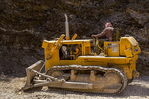 beml bd50 bulldozer (india), at work, bd50, beml, bulldozer, landslide, man, road construction, roadwork, worker, working