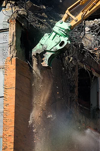 building demolition - caterpillar mp30 concrete pulverizer jaws, abandoned building, abandoned hospital, anthropomorphic, at work, attachment, building demolition, cat 385c, cat mp30, caterpillar 385c, caterpillar excavator, caterpillar mp30, concrete pulverizer, crane, high reach demolition, long reach demolition, presidio hospital, presidio landmark apartments, pulverizer jaws, ultra high demolition, working