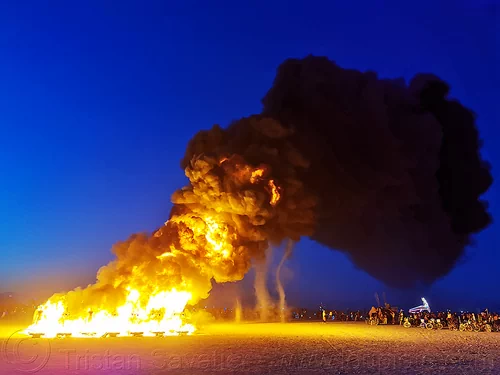 burning man - black smoke - burn of the man's army, air pollution, black smoke, burning, carbon footprint, dust devils, environment, fire, the man's army