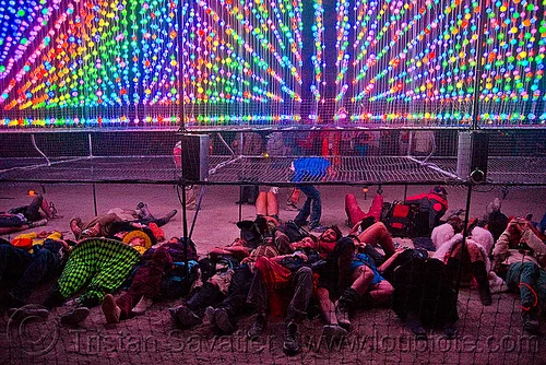 burning man - cubatron l5 by mark lotter, burning man at night, cubatron l5, glowing, led lights, mark lotter, ping pong balls