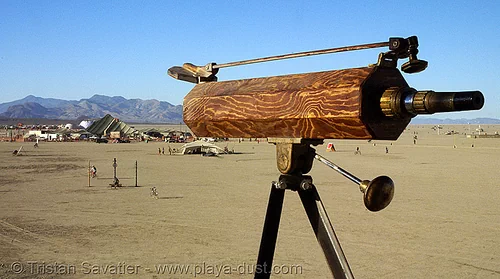 burning man - inside the steampunk tree house, steam tree house, steampunk tree house, telescope