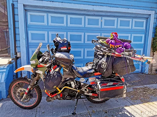 burning man - klr 650, klr 650, loaded, luggage, motorcycle, overloaded, packed, panniers