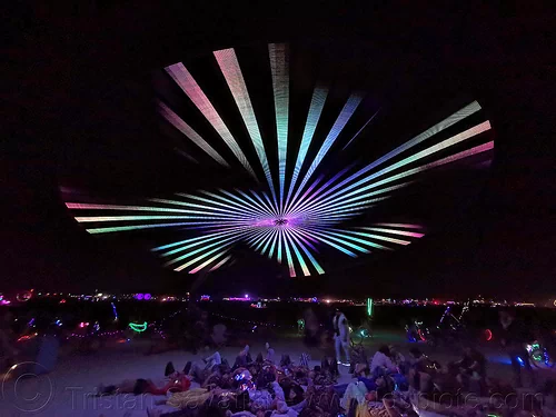 burning man - paraluna, art installation, burning man at night, glowing, led, paraluna