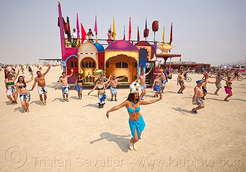Burning Man - Polynesian Dance Performance by Kazbus Kamp Crew
