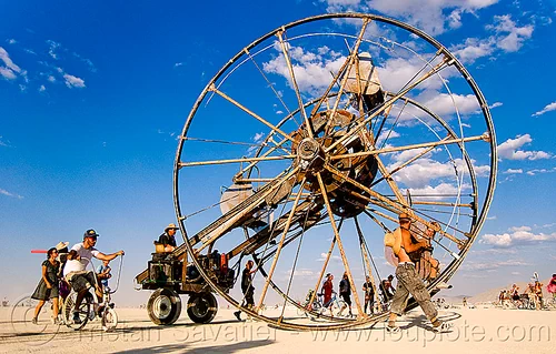 burning man - the time cycle, art car, burning man art cars, ferris wheel, homer wells, mutant vehicles, time cycle