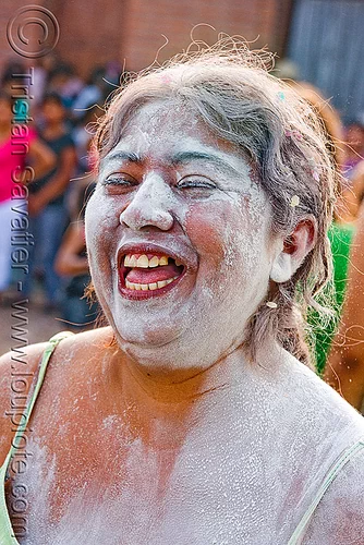 carnaval - carnival in jujuy capital (argentina), andean carnival, argentina, carnaval de la quebrada, jujuy capital, noroeste argentino, san salvador de jujuy, talk powder, woman