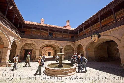 casa de la moneda - courtyard - potosi (bolivia), bolivia, casa de la moneda, casa nacional de moneda, couryard, fountain, mint, minting, potosí