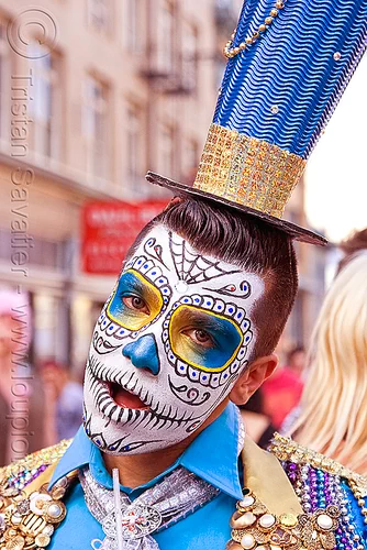 Dia De Los Muertos Skull Makeup - Cocktail Hat Dia De Los Muertos Skull Makeup - Cocktail Hat
