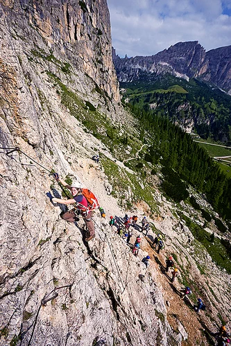 ferrata tridentina (dolomites), alps, cliff, climber, climbing harness, climbing helmet, dolomites, dolomiti, ferrata tridentina, mountain climbing, mountaineer, mountaineering, mountains, rock climbing, vertical, via ferrata brigata tridentina, woman