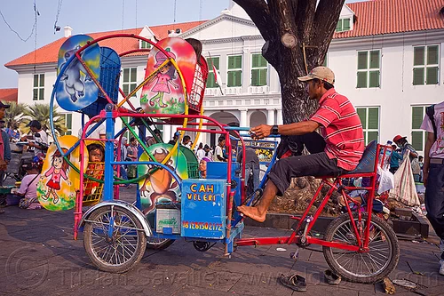ferris wheel for small kids - cycle-powered, amusement ride, bicycle, bike, children, eid ul-fitr, fair ride, fatahillah square, ferris wheel, jakarta, kids, taman fatahillah