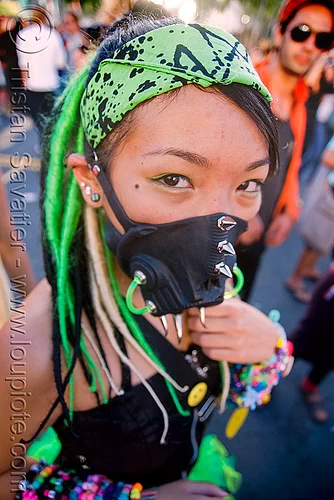 graver - candy kid with face mask - twisted jessikr, asian woman, cyber fashion, face mask, graver, kandi kid, kandi raver, lovevolution, raver outfits, twisted jessikr