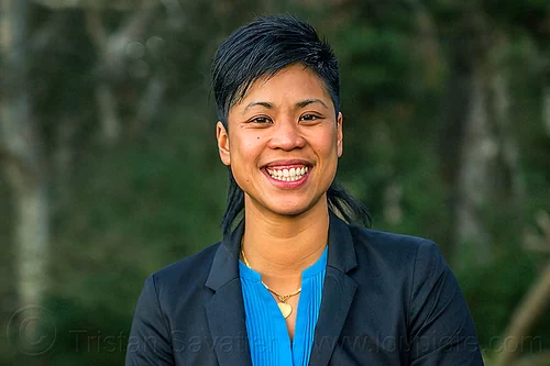 happy chinese woman - jenn, chinese woman, jenn, short hair