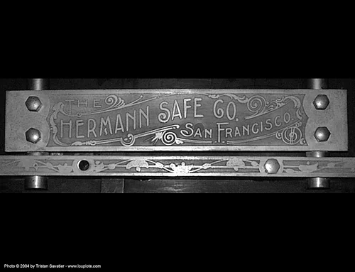 hermann safe co., hermann safe co, hetching, san francisco old mint, steel