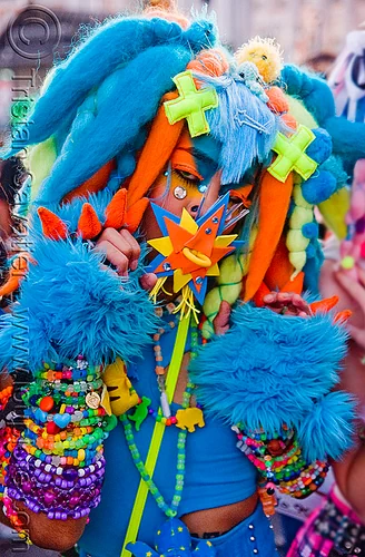 kandi kid digi monstarr in blue fuzzy outfit, beads, blue, costume, cyber fashion, cyber monster, digi monstarr, dreadfalls, furry, fuzzy, kandi bracelets, kandi cuffs, kandi kid, kandi raver, lovevolution, neon color, outfit