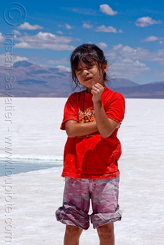 little girl - salinas grandes - salar (argentina), argentina, blue sky, child, halite, jujuy, kid, little girl, noroeste argentino, rock salt, salar, salinas grandes, salt bed, salt flats, salt lake, white
