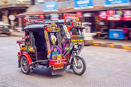 motorized tricycle (philippines), bontoc, colorful, motorcycle, motorized tricycle, sidecar, tricycle philippines