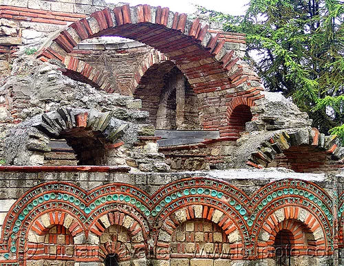 nesebar church ruin - несебър (bulgaria), abandoned church, architecture, brick, nesebar, nessebar, orthodox christian, ruins, vault, българия, несебър