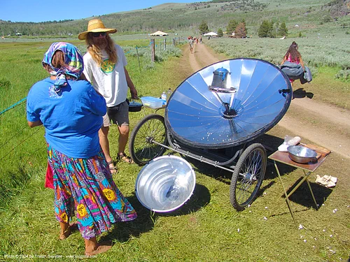 parabolic solar stove, hippie, parabolic mirror, parabolic reflector, satellite dish, solar energy, solar stove
