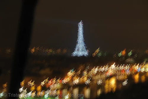 paris by night, abstract, eiffel tower, motion blur, night