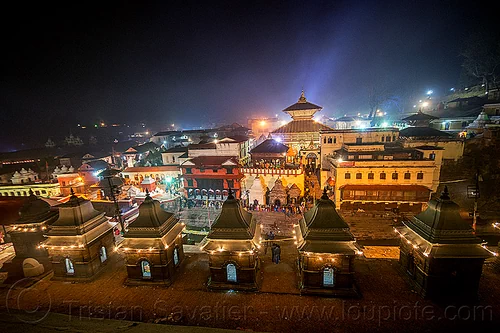 pashupatinath temple - shivaratri night - kathmandu (nepal), hindu temple, hinduism, kathmandu, maha shivaratri, night, pashupatinath temple, shrines