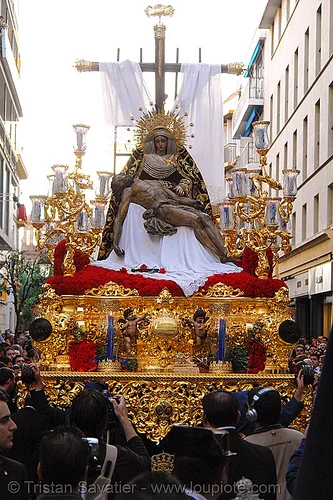 pieta - hermandad del baratillo - paso de cristo - semana santa en sevilla, easter, el baratillo, float, hermandad del baratillo, madonna, paso de cristo, paso de la virgen, pieta, sacred art, semana santa, sevilla