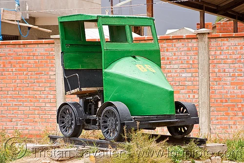 rail cycle draisine monument - uyuni (bolivia)., bolivia, cycle draisine, dolly, enfe, fca, monument, rail trolley, railroad speeder, railway, uyuni