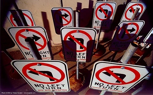 road signs - no left turn - no right turn, no left turn, no right turn, road signs, turns