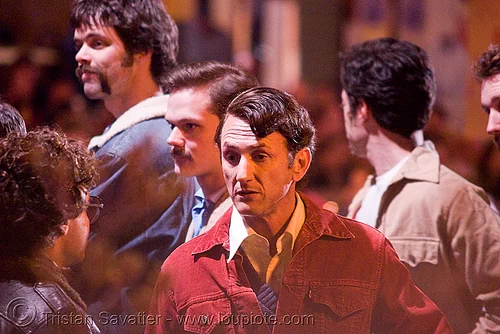 sean penn as harvey milk - the making of the movie "milk" in the castro (san francisco), castro, gay rights, harvey milk, making of, milk march, movie, protest, sean penn