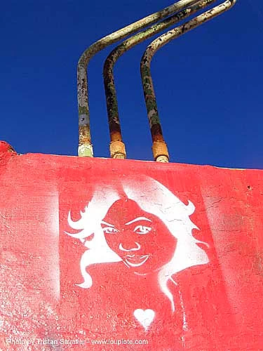 stencil graffiti - abandoned industrial area (san francisco), love graffiti, stencil, street art, trespassing