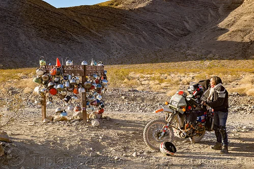 teakettle junction - death valley, death valley, klr 650, motorcycle, teakettle junction, woman