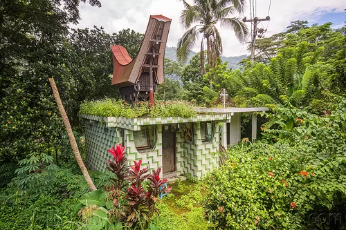 toraja modern tomb with traditional tongkonan roof, burial site, cemetery, grave, graveyard, liang, miniature tongkonan, patane, tana toraja, tomb, tongkonan roof