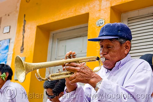 trumpet player - carnival in jujuy capital (argentina), andean carnival, argentina, carnaval de la quebrada, jujuy capital, man, noroeste argentino, san salvador de jujuy, trumpet player