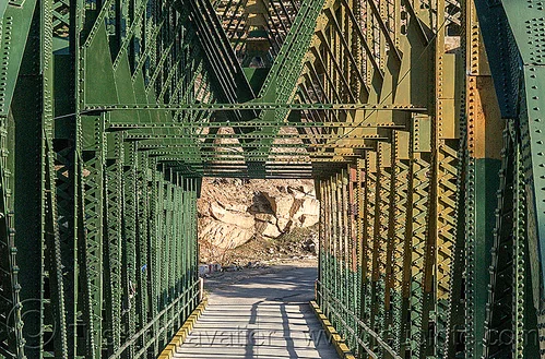 truss bridge - road bridge (india), bhagirathi valley, jadh ganga bridge, rivets, road, single lane, truss bridge