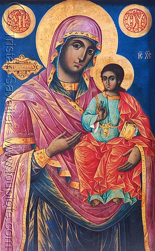 virgin mary and and infant jesus - byzantine art - rila - rilski monastery (bulgaria), byzantine, child jesus, infant jesus, jesus christ, madonna, orthodox christian, painting, rila, rilski manastir, rilski monastery, sacred art, virgin mary, българия, рилски манастир