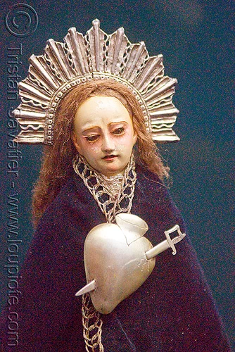Virgin Mary with Pierced Silver Heart